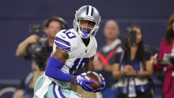 Sep 16, 2018; Arlington, TX, USA; Dallas Cowboys receiver Tavon Austin (10) runs after a reception for a touchdown against the New York Giants at AT&T Stadium. Mandatory Credit: Matthew Emmons-USA TODAY Sports