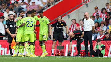 Bruno Fernandes, Jadon Sancho, Marcus Rashford, Raphael Varane, Erik ten Hag