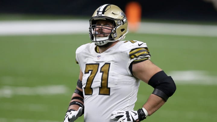 Dec 25, 2020; New Orleans, Louisiana, USA; New Orleans Saints offensive tackle Ryan Ramczyk (71) in the second half against the Minnesota Vikings at the Mercedes-Benz Superdome. Mandatory Credit: Chuck Cook-USA TODAY Sports