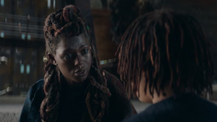 (L-R): Mother Aniseya (Jodie Turner-Smith) and Mae (Amandla Stenberg) in Lucasfilm's THE ACOLYTE, exclusively on Disney+. ©2024 Lucasfilm Ltd. & TM. All Rights Reserved.