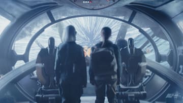 (L-R): KB (Kyriana Kratter) and Fern (Ryan Kiera Armstrong) in Lucasfilm's Star Wars SKELETON CREW, exclusively on Disney+. ©2024 Lucasfilm Ltd. & TM. All Rights Reserved.