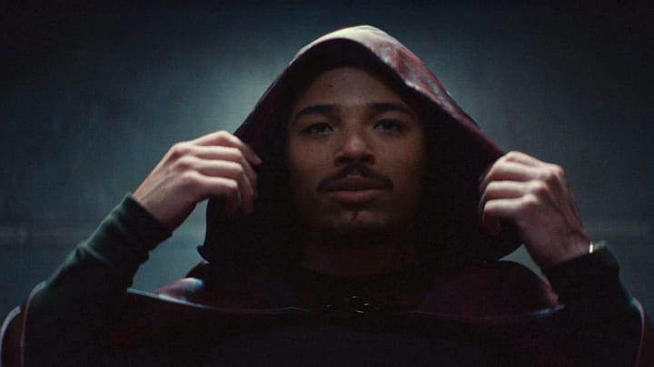 Parker Robbins/The Hood (Anthony Ramos) in Marvel Television's IRONHEART, exclusively on Disney+. Photo courtesy of Marvel. © 2025 MARVEL. All Rights Reserved.