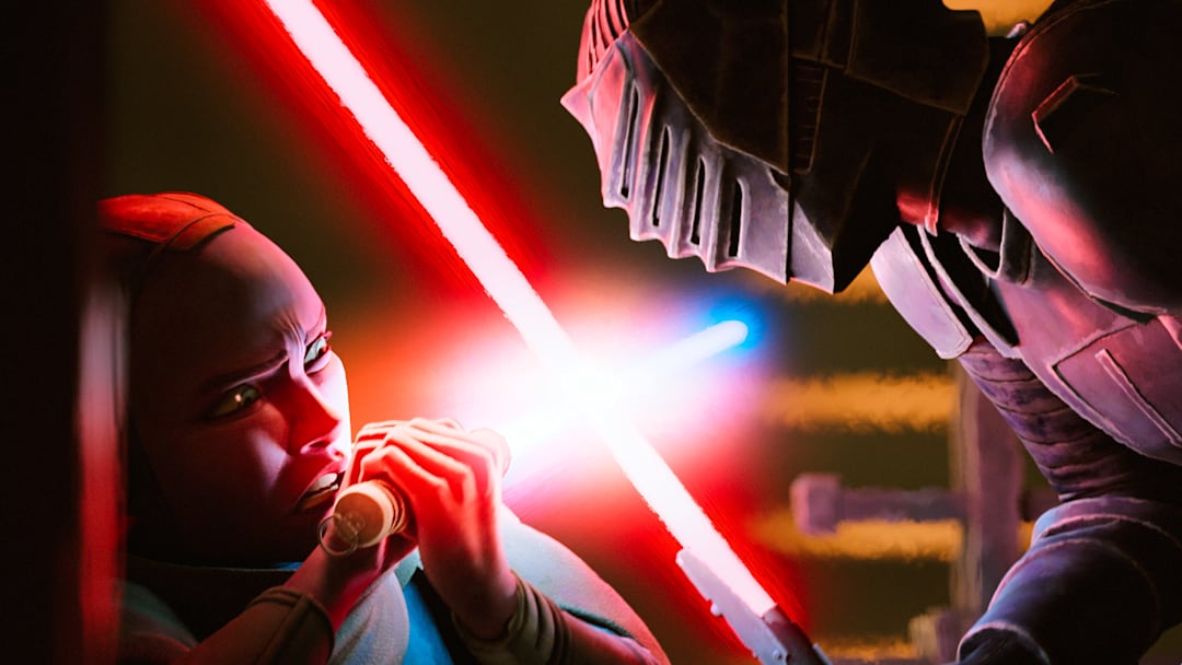 (L-R): Devon Izara and Marrok in Lucasfilm's STAR WARS: MAUL - SHADOW LORD, exclusively on DIsney+.