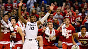 Xavier guard Remy Abell watches the game-winning shot by Wisconsin guard Bronson Koenig in the second round ofr the 2016 NCAA tournament.