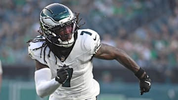 Aug 7, 2025; Philadelphia, Pennsylvania, USA; Philadelphia Eagles cornerback Kelee Ringo (7) against the Cincinnati Bengals at Lincoln Financial Field. Mandatory Credit: Eric Hartline-Imagn Images