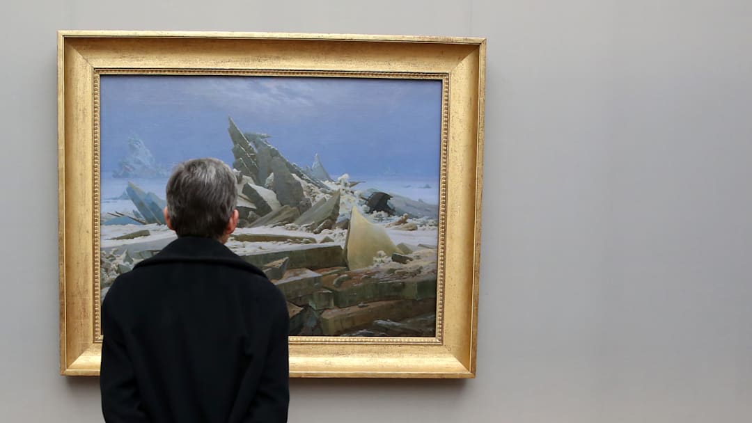 A man checking out Caspar David Friedrich’s ‘The Sea of Ice.’