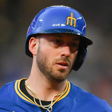 Seattle Mariners designated hitter Mitch Garver runs after hitting a home run against the Houston Astros on July 18 at T-Mobile Park.