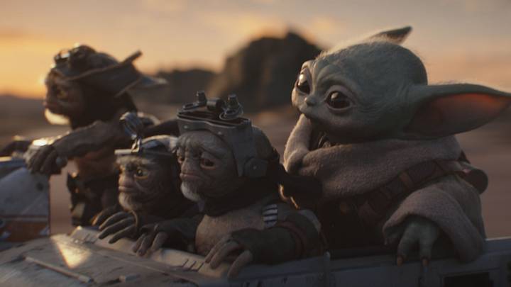 (L-R) Bai, Clang, Keeto and Grogu in Lucasfilm's THE MANDALORIAN & GROGU.