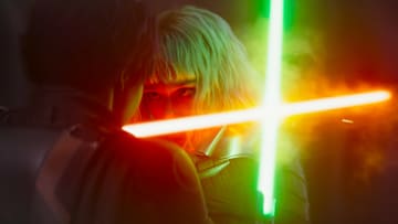 (L-R): Sabine Wren (Natasha Liu Bordizzo) and Shin Hati (Ivanna Sakhno) in Lucasfilm's STAR WARS: AHSOKA, exclusively on Disney+. ©2023 Lucasfilm Ltd. & TM. All Rights Reserved.