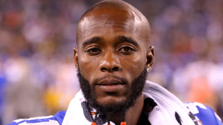 Aug 11, 2017; East Rutherford, NJ, USA; New York Giants corner back Dominique Rodgers-Cromartie (41) walks off the field after a preseason game against the Pittsburgh Steelers at MetLife Stadium. Mandatory Credit: Brad Penner-USA TODAY Sports