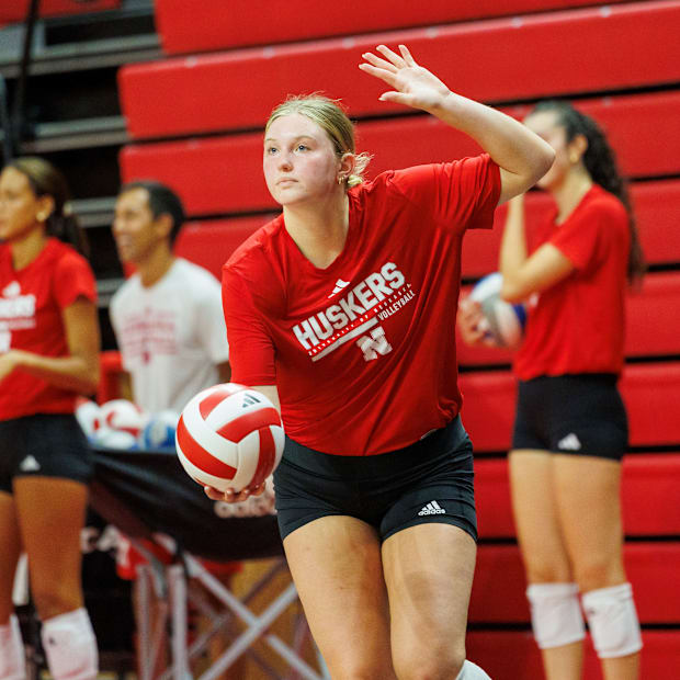 Nebraska volleyball setter Campbell Flynn at practice ahead of the 2025 season.