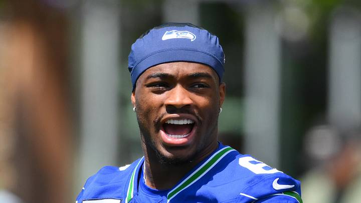 Seattle Seahawks quarterback Jalen Milroe during minicamp at Virginia Mason Athletic Center