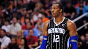 Mar. 13, 2011; Phoenix, AZ, USA; Orlando Magic center Dwight Howard (12) against the Phoenix Suns at the US Airways Center. The Magic defeated the Suns 111-88. Mandatory Credit: Jennifer Stewart-Imagn Images