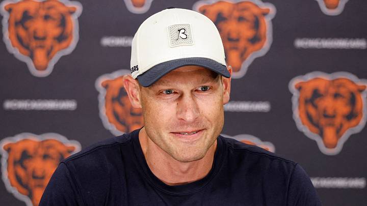 Jun 9, 2026; Lake Forest, IL, USA; Chicago Bears head coach Ben Johnson speaks during Minicamp at Halas Hall. Mandatory Credit: Kamil Krzaczynski-Imagn Images