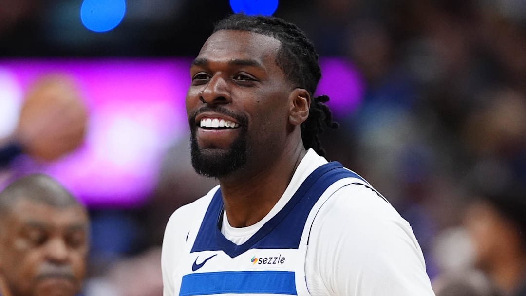 Apr 20, 2026; Denver, Colorado, USA; Minnesota Timberwolves center Naz Reid (11) reacts before the game against the Denver Nuggets during game two of the first round of the 2026 NBA Playoffs at Ball Arena. Mandatory Credit: Ron Chenoy-Imagn Images