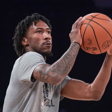 May 14, 2024; New York, New York, USA; Indiana Pacers guard Quenton Jackson (29) warms up before game five of the second round for the 2024 NBA playoffs against the New York Knicks at Madison Square Garden. Mandatory Credit: Vincent Carchietta-USA TODAY Sports