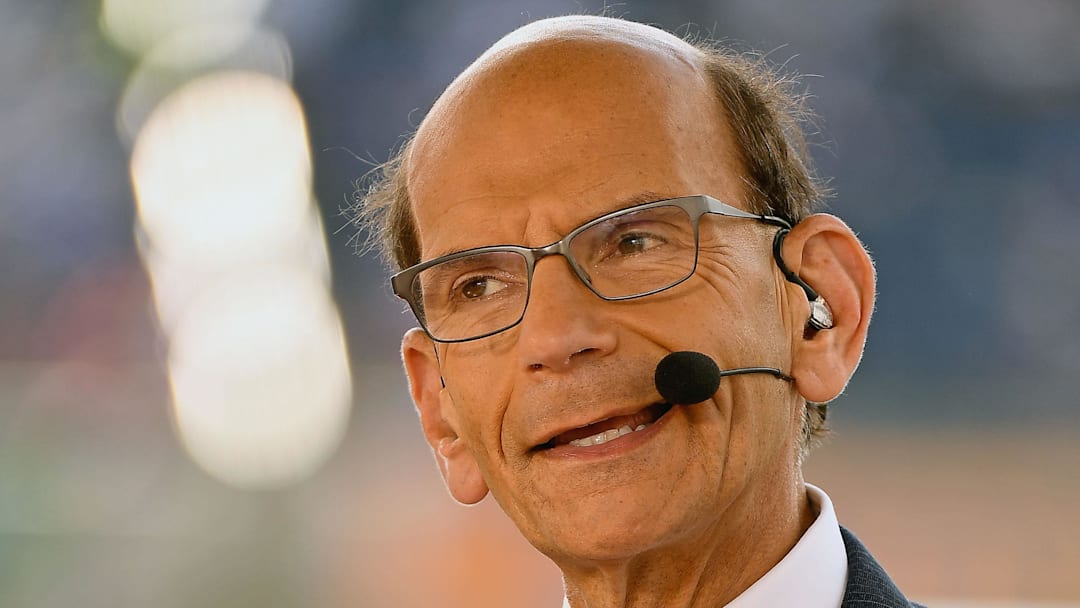 Jan 1, 2019; Orlando, FL, USA; SEC Network analyst Paul Finebaum speaks prior to the 2019 Citrus Bowl between the Penn State Nittany Lions and the Kentucky Wildcats at Camping World Stadium. Mandatory Credit: Jasen Vinlove-Imagn Images Jan 1, 2019; Orlando, FL, USA; SEC Network analyst Paul Finebaum speaks prior to the 2019 Citrus Bowl between the Penn State Nittany Lions and the Kentucky Wildcats at Camping World Stadium. Mandatory Credit: Jasen Vinlove-Imagn Images