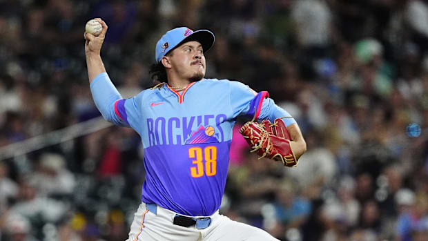 Colorado Rockies pitcher Victor Vodni