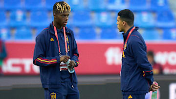 Nico Williams with Pedro Porro on Spain duty 