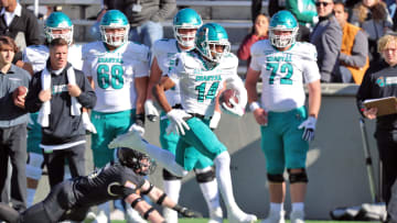 Nov 18, 2023; West Point, New York, USA; Coastal Carolina Chanticleers wide receiver Jared Brown.