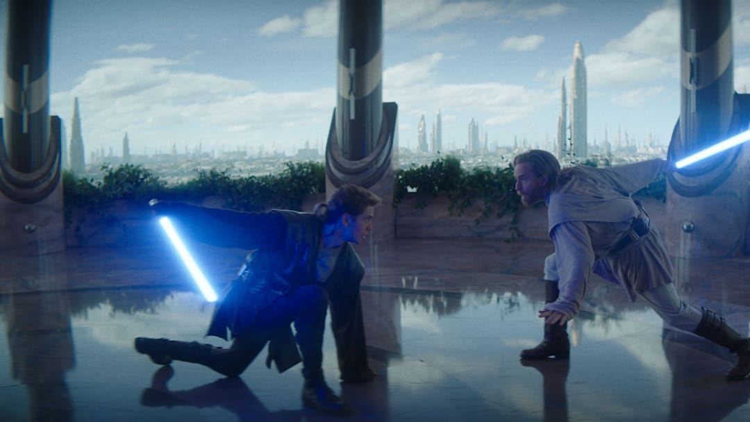 (L-R): Hayden Christensen (Anakin Skywalker) and Obi-Wan Kenobi (Ewan McGregor) in a scene from Lucasfilm's OBI-WAN KENOBI, exclusively on Disney+.