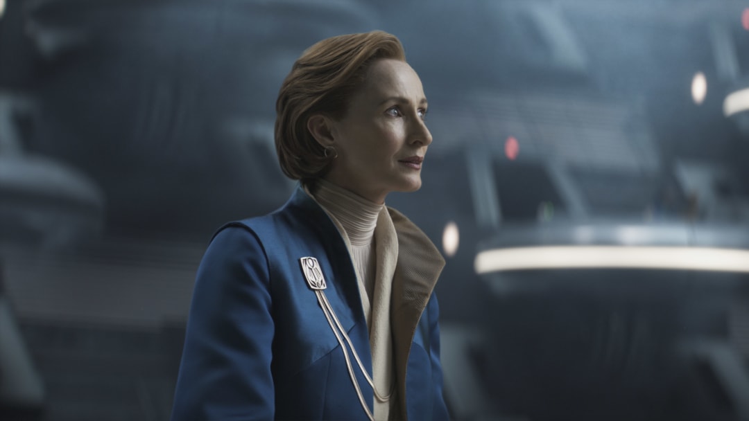 Mon Mothma (Genevieve O'Reilly) in Lucasfilm's ANDOR, exclusively on Disney+. ©2022 Lucasfilm Ltd. & TM. All Rights Reserved.