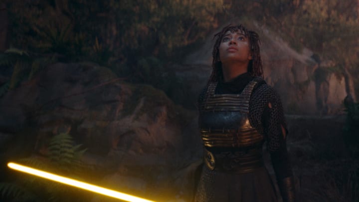 Mae Aniseya (Amandla Stenberg) in Lucasfilm's THE ACOLYTE, season one, exclusively on Disney+. ©2024 Lucasfilm Ltd. & TM. All Rights Reserved.