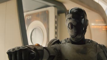 Alexander Skarsgård in Murderbot episode 6 on Apple TV+