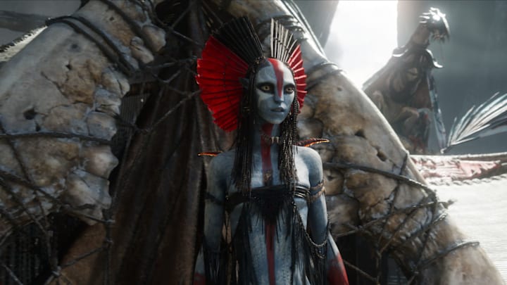 Varang (Oona Chaplin) in 20th Century Studios' AVATAR: FIRE AND ASH. Photo courtesy of 20th Century Studios. © 2025 20th Century Studios. All Rights Reserved.