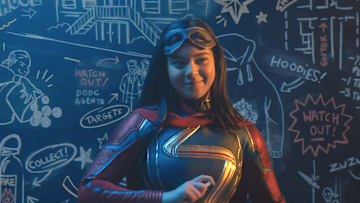 Iman Vellani as Ms. Marvel/Kamala Khan in Marvel Studios' MS. MARVEL, exclusively on Disney+. Photo courtesy of Marvel Studios. ©Marvel Studios 2022. All Rights Reserved.