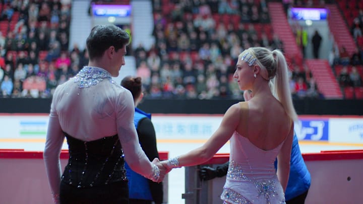 L to R) Paul Poirier and Piper Gilles in Glitter & Gold: Ice Dancing