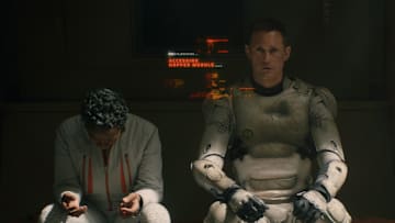 Noma Dumezweni and Alexander Skarsgård in Murderbot Episode 6