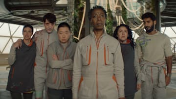 Tattiawna Jones, David Dastmalchian, Noma Dumezweni, Tamara Podemski and Akshay Khanna in "Murderbot," now streaming on Apple TV+.