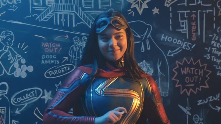 Iman Vellani as Ms. Marvel/Kamala Khan in Marvel Studios' MS. MARVEL, exclusively on Disney+. Photo courtesy of Marvel Studios. ©Marvel Studios 2022. All Rights Reserved.