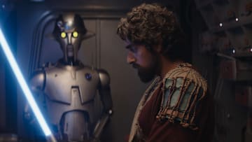 (L-R): Huyang (David Tennant) and Ezra Bridger (Eman Esfandi) in Lucasfilm's STAR WARS: AHSOKA, exclusively on Disney+. ©2023 Lucasfilm Ltd. & TM. All Rights Reserved