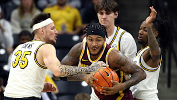 Missouri Tiger forward Jacob Crews (35) fights for the ball, in a game versus the Minnesota Golden Gophers this season.