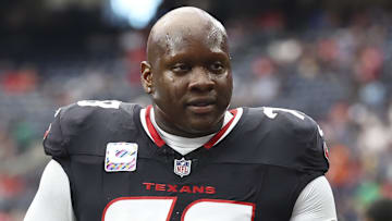 Sep 29, 2024; Houston, Texas, USA; Houston Texans offensive tackle Laremy Tunsil (78) during the game against the Jacksonville Jaguars at NRG Stadium. Mandatory Credit: Troy Taormina-Imagn Images