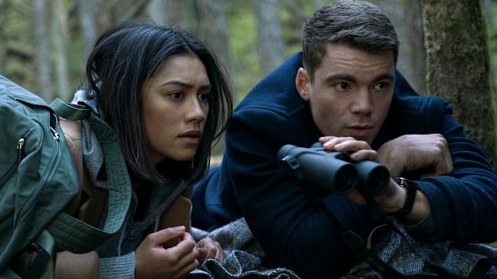 The Night Agent. (L to R) Luciane Buchanan as Rose Larkin, Gabriel Basso as Peter Sutherland in episode 103 of The Night Agent. Cr. Dan Power/Netflix © 2023
