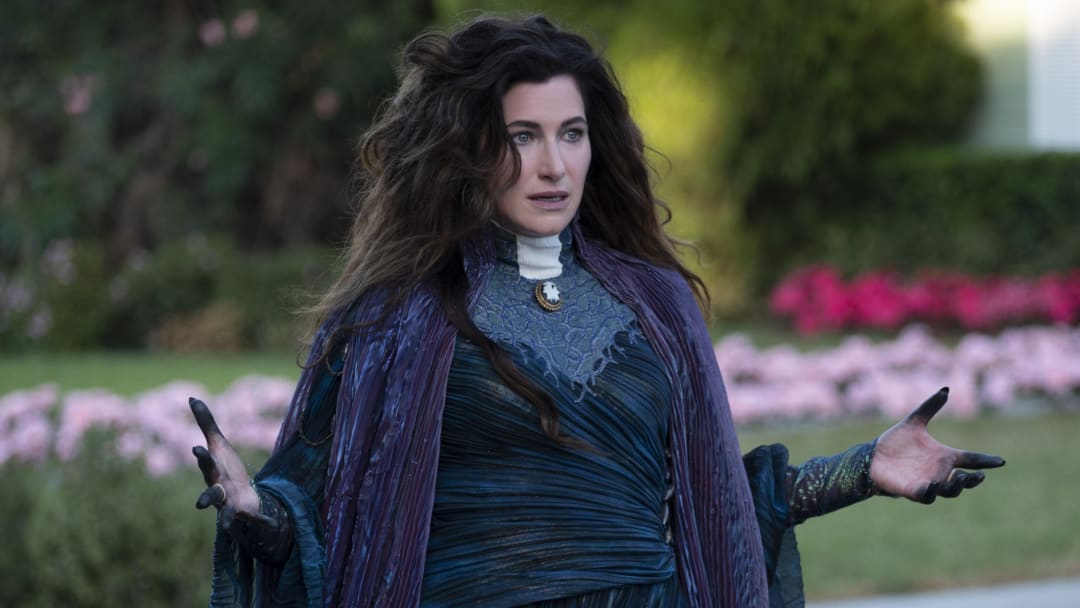 Kathryn Hahn as Agatha Harkness in Marvel Studios’ WandaVision. Photo by Suzanne Tenner. ©Marvel Studios 2021 All Rights Reserved. 