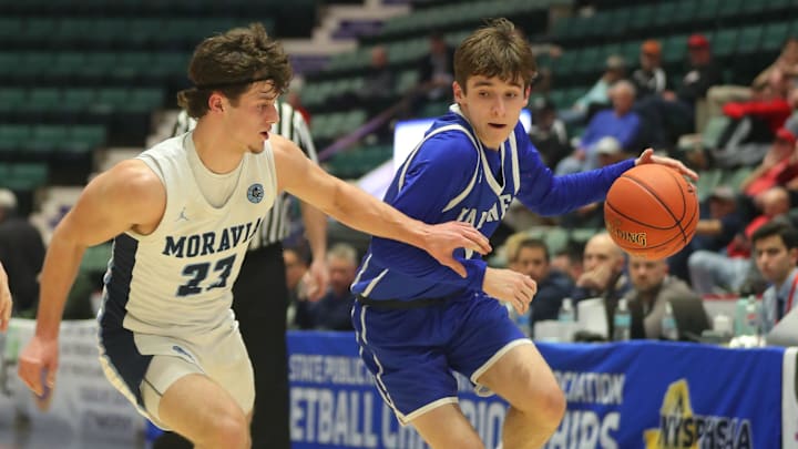Moravia defeated Haldane 41-38 in NYSPHSAA Class C championship game at the Cool Insuring Arena in Glens Falls, New York March 16, 2024.