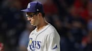 Tampa Bay Rays starting pitcher Joe Boyle (36) leaves a game against the St. Louis Cardinals in the fifth inning at George M. Steinbrenner Field. 