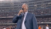 Jim Cornelison sang the national anthem prior to the Bears and Vikings Monday Night Football game