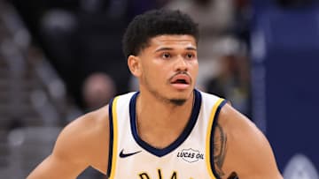 Former Indiana Pacers guard RayJ Dennis (10) during a game against the San Antonio Spurs.