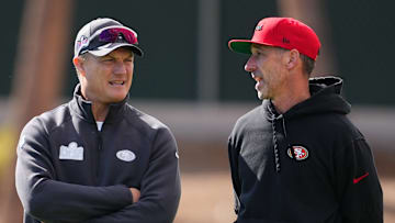 San Francisco 49ers general manager John Lynch (L) and head coach Kyle Shanahan (R)
