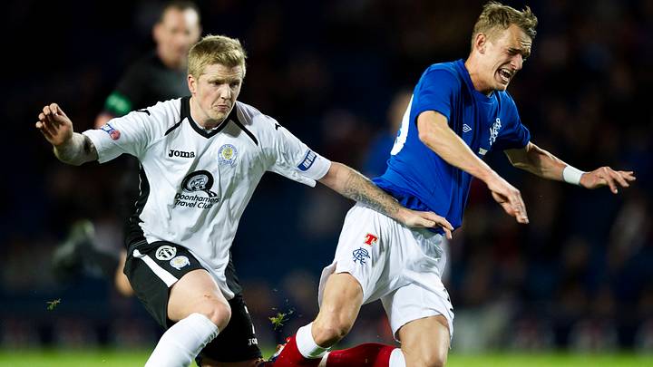 18/09/12 RAMSDENS CUP QUARTER FINAL.RANGERS v QOTS.IBROX - GLASGOW.Rangers star Dean Shiels (right)