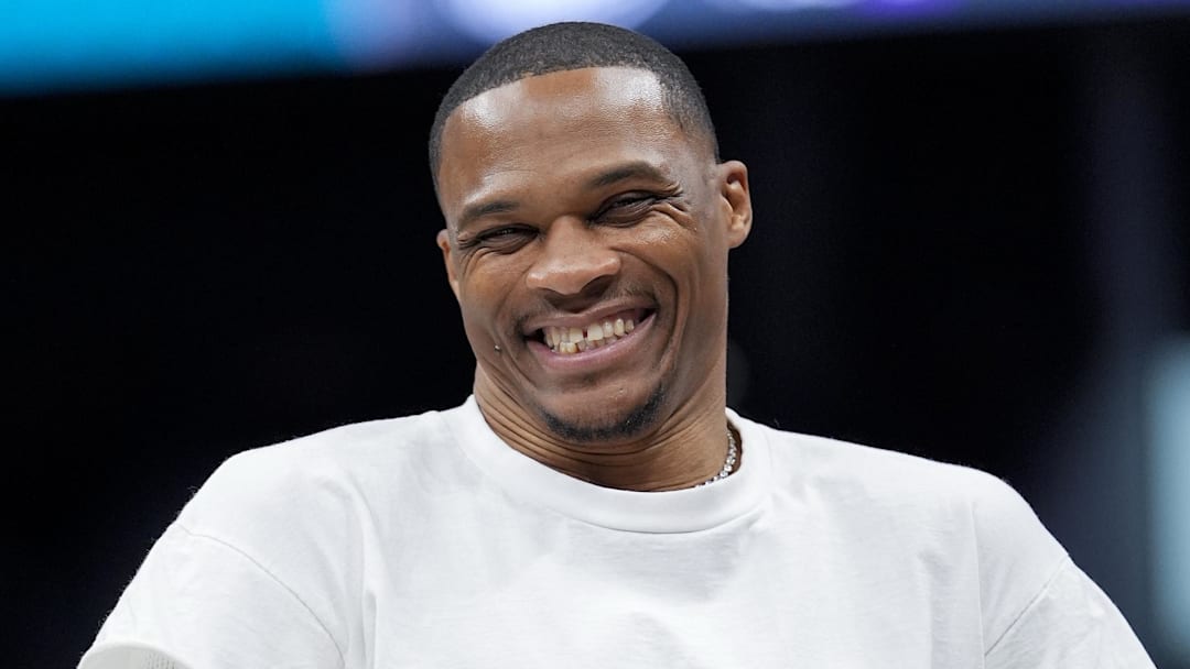 Mar 24, 2026; Charlotte, North Carolina, USA; Sacramento Kings guard Russell Westbrook (18) during a time out during the second half against the Charlotte Hornets at Spectrum Center. Mandatory Credit: Jim Dedmon-Imagn Images Mar 24, 2026; Charlotte, North Carolina, USA; Sacramento Kings guard Russell Westbrook (18) during a time out during the second half against the Charlotte Hornets at Spectrum Center. Mandatory Credit: Jim Dedmon-Imagn Images