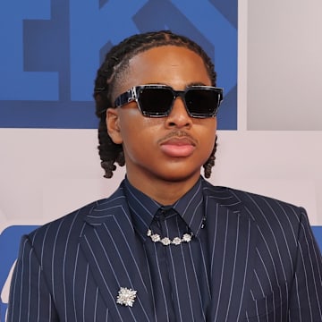 Jun 25, 2025; Brooklyn, NY, USA; Collin Murray-Boyles arrives before the first round of the 2025 NBA Draft at Barclays Center. Mandatory Credit: Brad Penner-Imagn Images