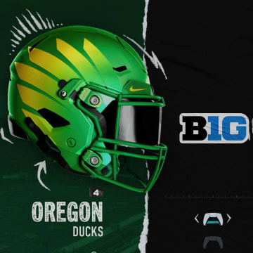 Oregon Ducks Football helmets and ratings in EA Sports College Football 25.