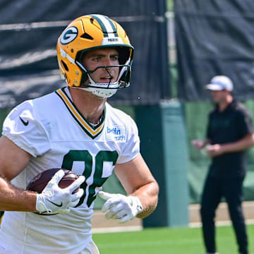 Green Bay Packers tight end John FitzPatrick (86) participates in the team's minicamp at Ray Nitschke Field. 