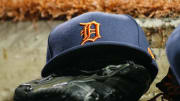 Mar 30, 2019; Toronto, Ontario, CAN; The hat and glove of a Detroit Tigers player before a game against the Toronto Blue Jays at Rogers Centre. 